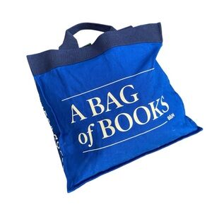 Barnes And Noble x Re-Wrap Bag Of Books Tote Bag Canvas Carry All Blue Cotton
